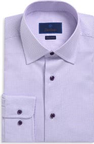 David Donahue Regular Fit Micro Dobby Dress Shirt