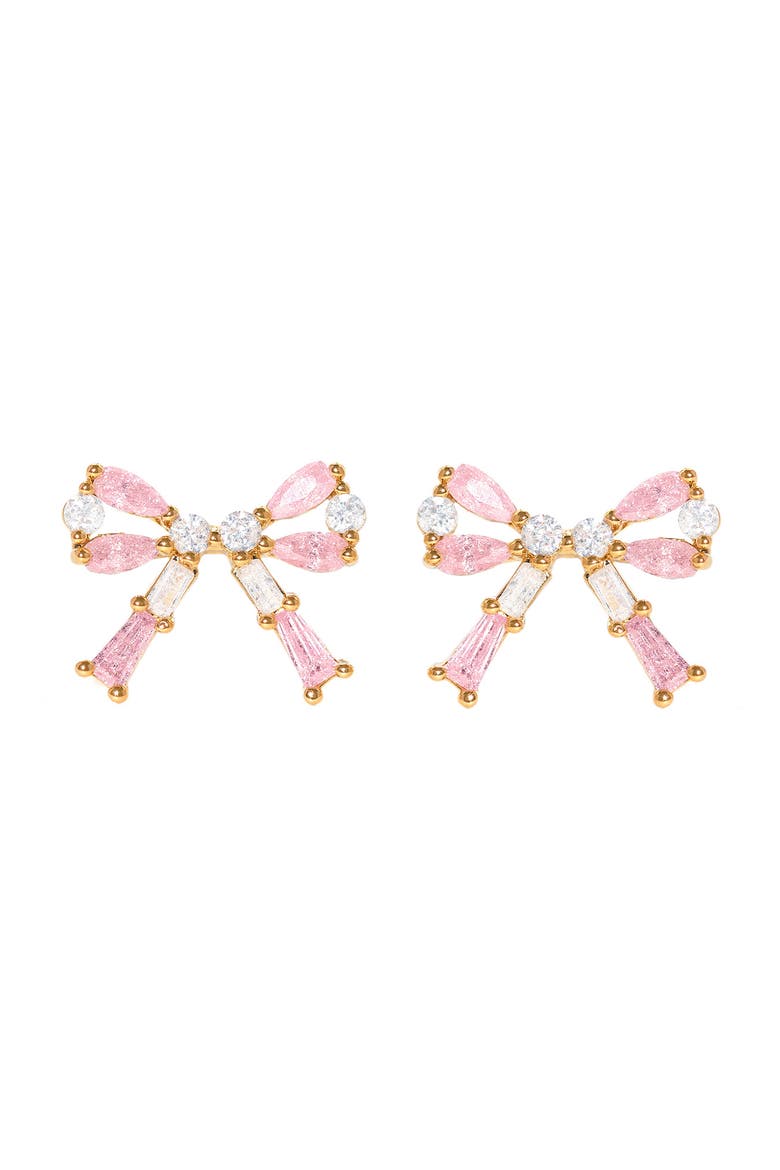 Chass Bow Stud Earrings, Main, color, GOLD
