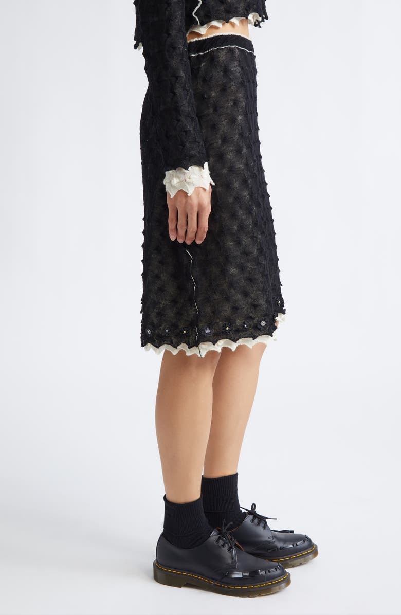 YanYan Borlor Double Layer Wool Sweater Skirt, Alternate, color, Black/ Ivory