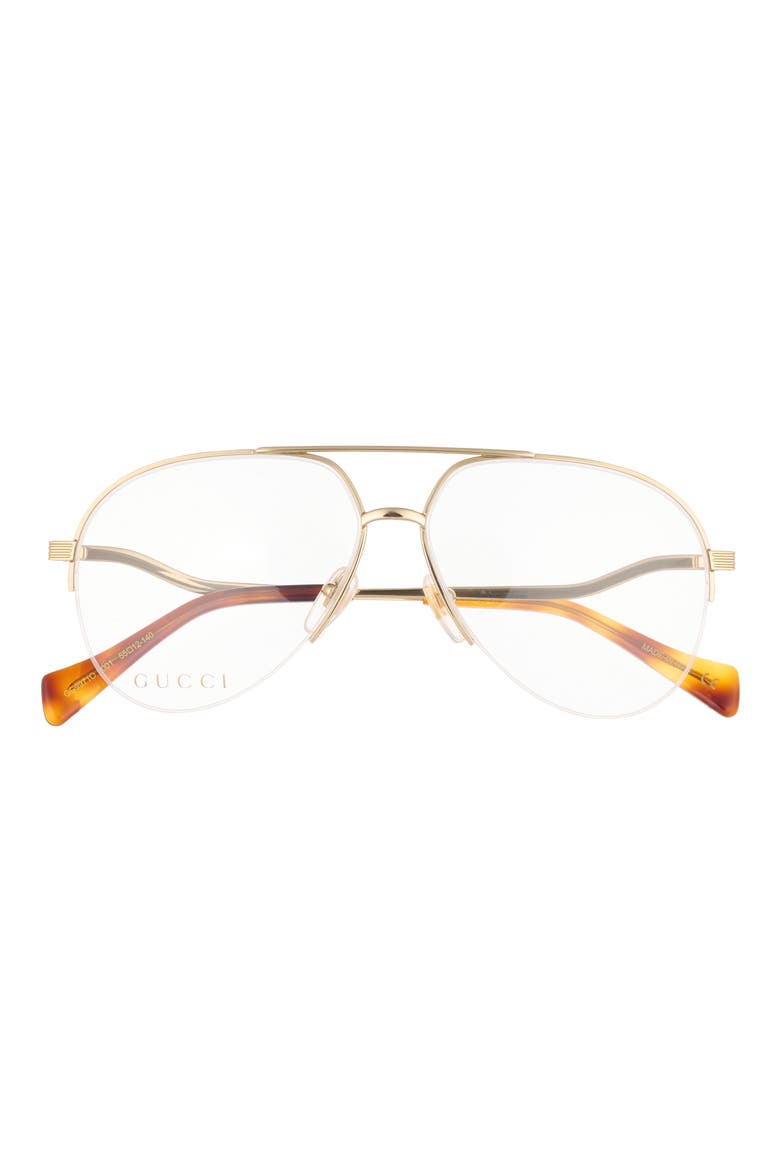 55mm Aviator Optical Frames, Main, color, GOLD GOLD TRANSPARENT