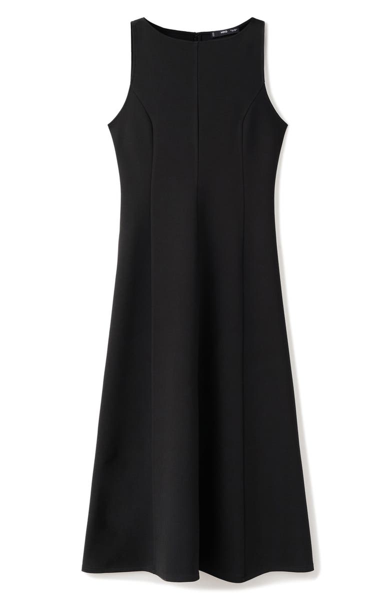MANGO Sleeveless Midi Dress, Alternate, color, Black
