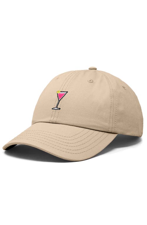 Dalix Cosmo Embroidered Casual Hat In Khaki