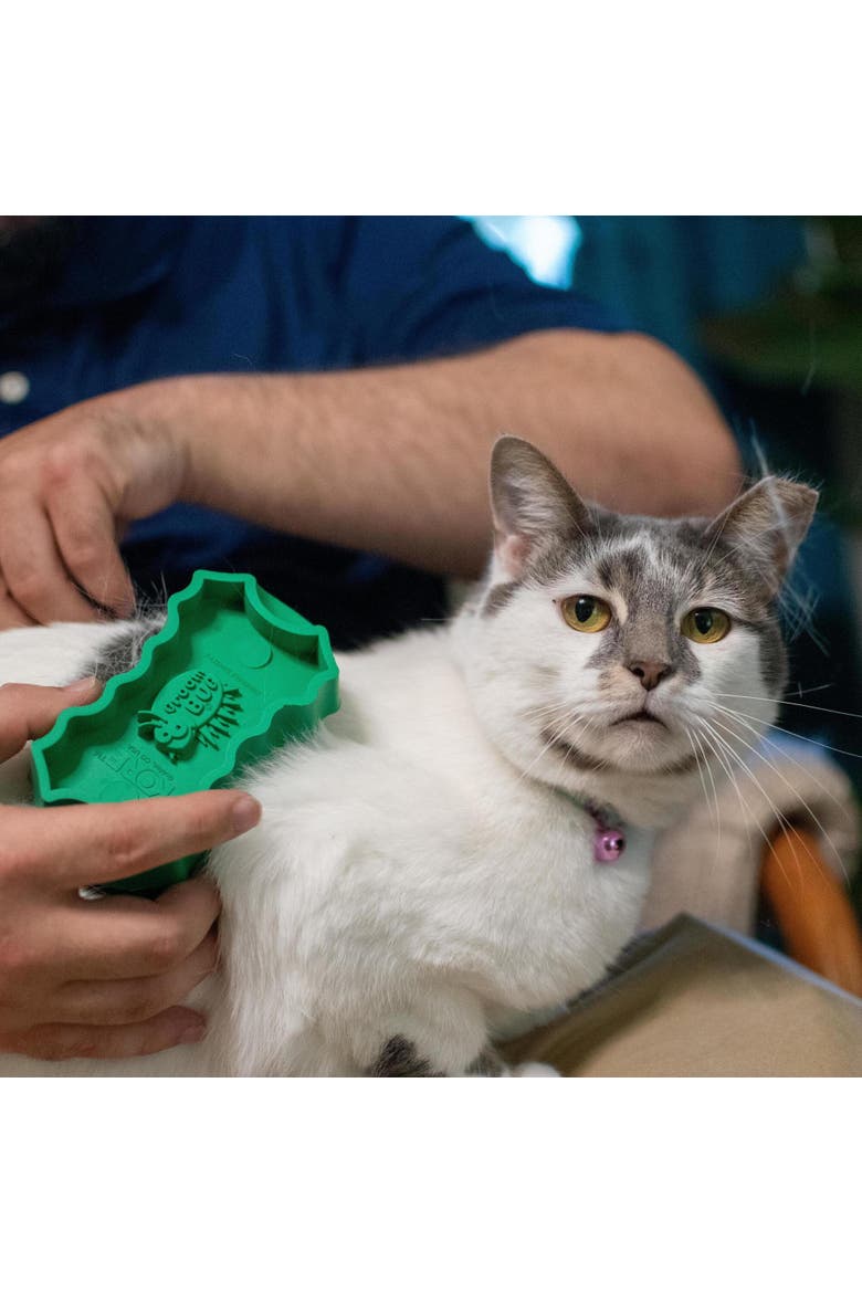 Deshedding Tool For Medium Sized Cats, Alternate, color, Green