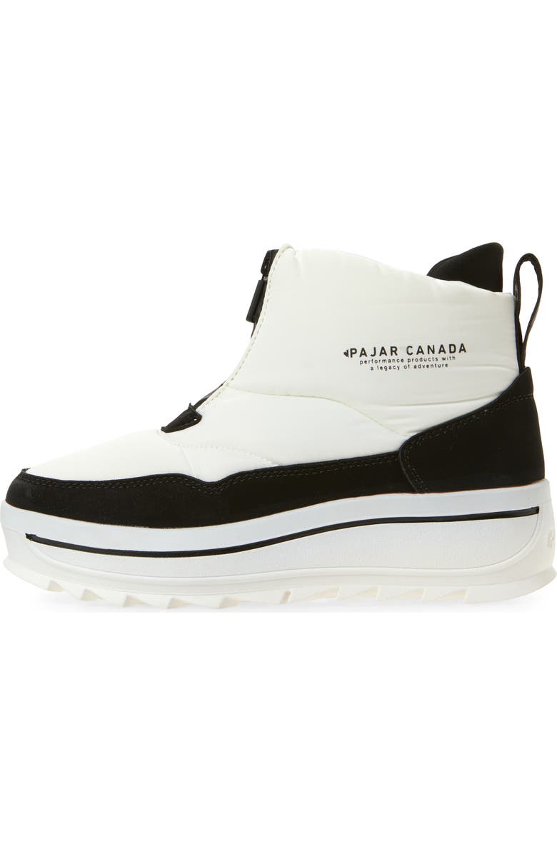 Pajar Gala Front Zip Waterproof Platform Ankle Bootie, Alternate, color, White/ Black