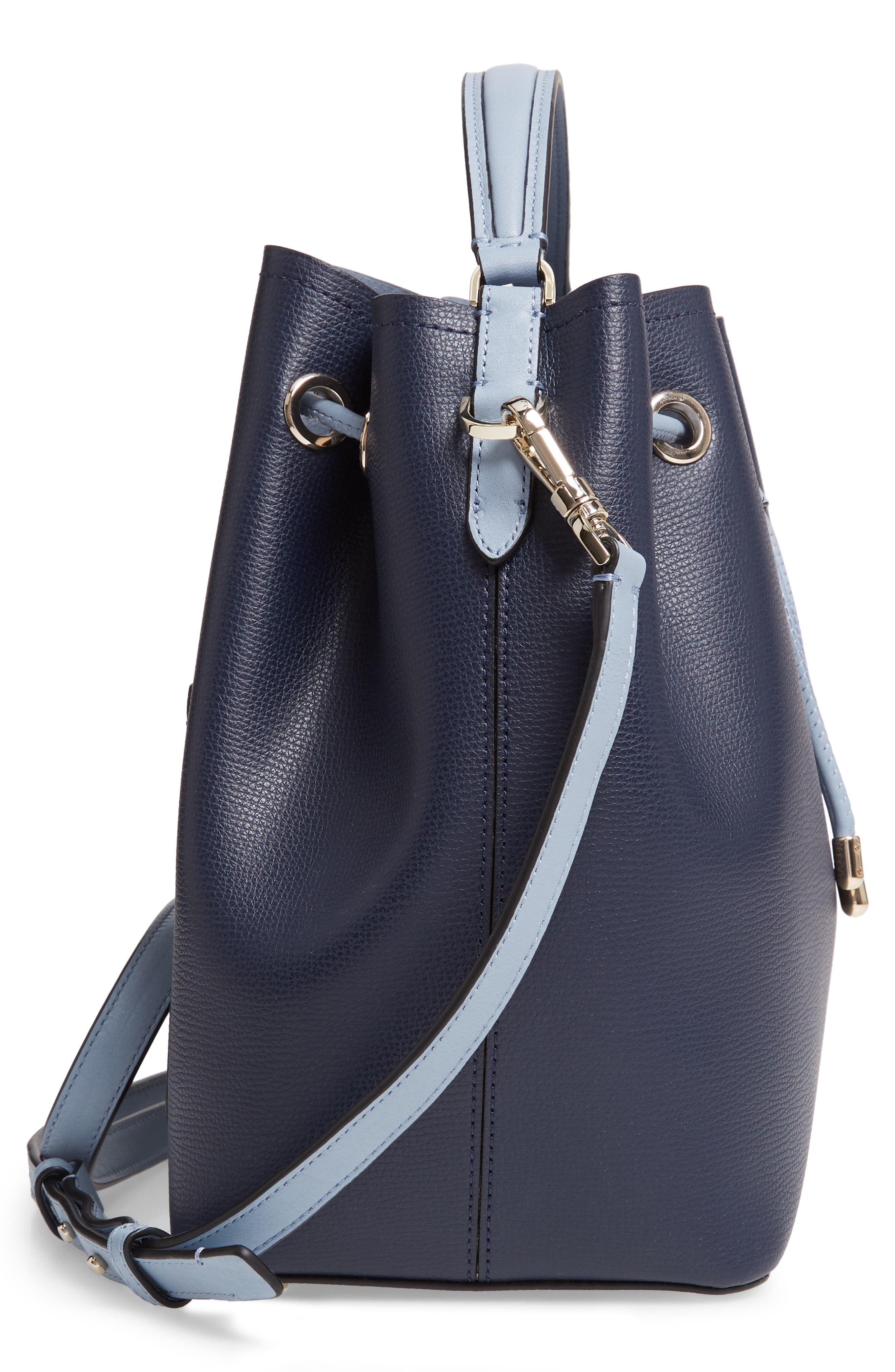 medium vivian leather bucket bag, Alternate, color, BLAZER BLUE