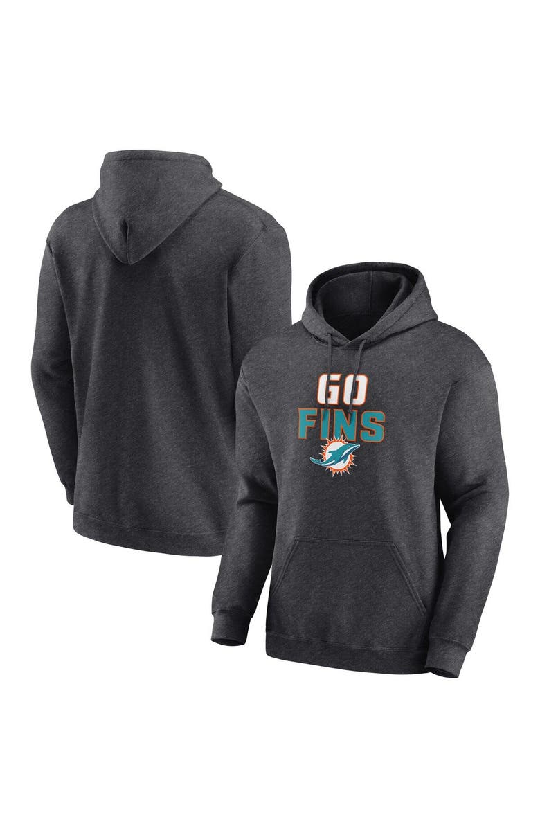 FANATICS Men's Fanatics Branded  Charcoal Miami Dolphins Victory Earned Pullover Hoodie, Main, color, 