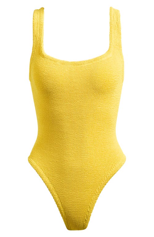 Hunza G Square Neck One-piece Swimsuit In Yellow