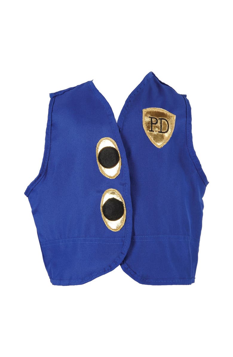 Kaplan Early Learning Company Toddler Police Officer Vest & Hat, Alternate, color, Blue