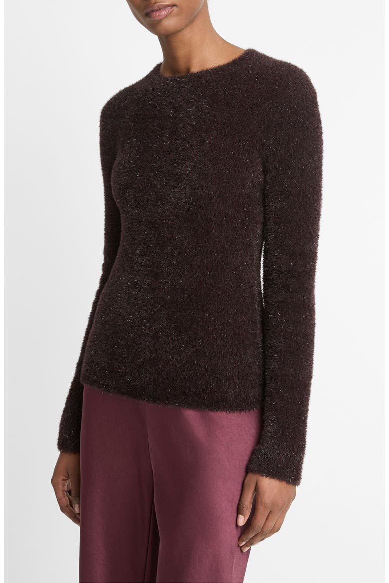 Eyelash Metallic Sweater, Alternate, color, CHERRY NIGHT METALLIC