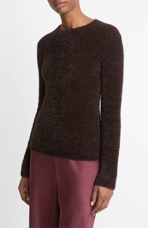 Shop Vince Eyelash Metallic Sweater In Cherry Night Metallic