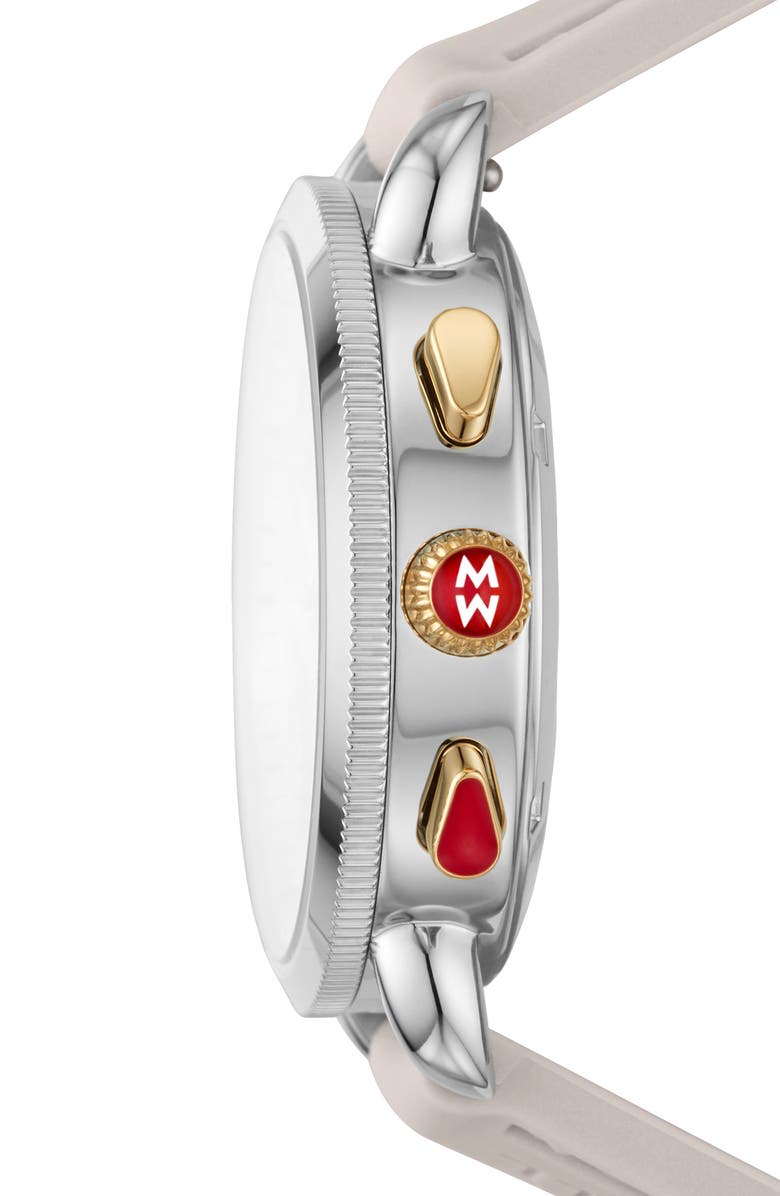 MICHELE Sporty Sport Sail Chronograph Watch Head with Silicone Strap, 38mm, Alternate, color,