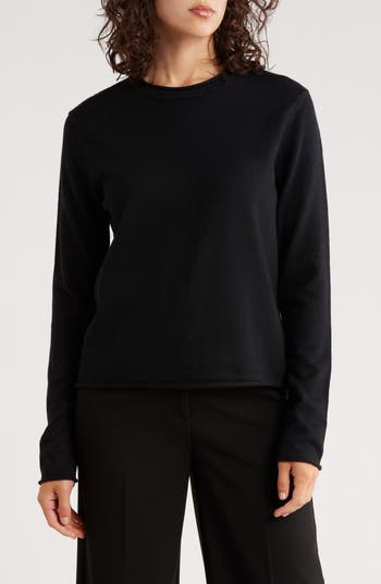 French Connection Crewneck Pullover Sweater In Black