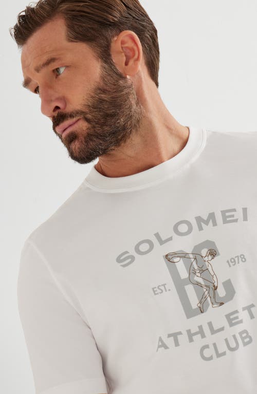 Brunello Cucinelli Crew Neck Graphic Print Short Sleeves T-shirt In White