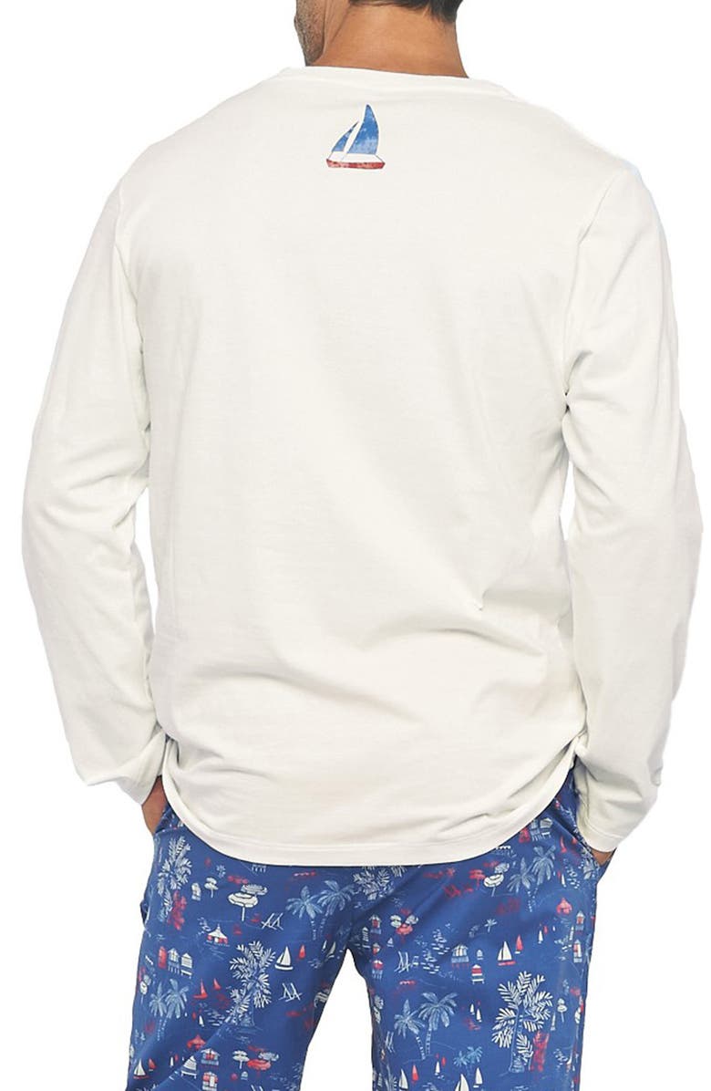 The Lazy Poet Luke St. Tropez Long Sleeve Pajama T-Shirt, Alternate, color, White