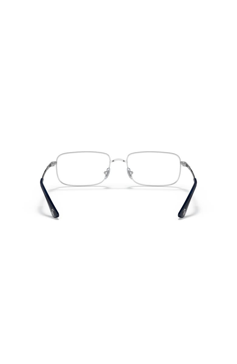 Brooks Brothers 55mm Rectangle optical glasses, Alternate, color, Silver