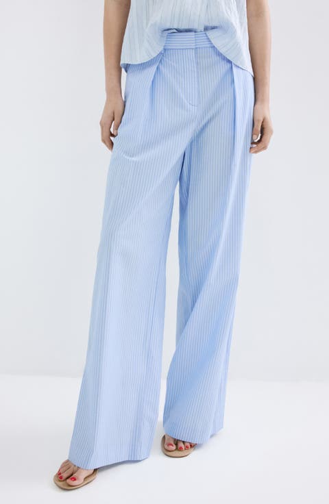 Pinstripe Wide Leg Pants