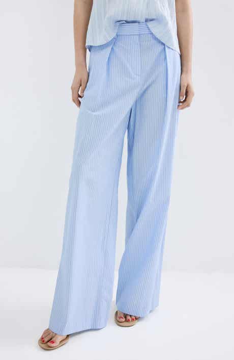 Pinstripe Wide Leg Pants