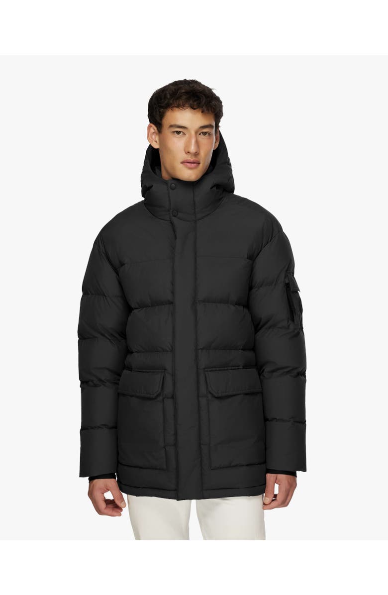 Quartz Co. ALEXANDER | Hooded Recycled Down Winter Jacket, Alternate, color, Black