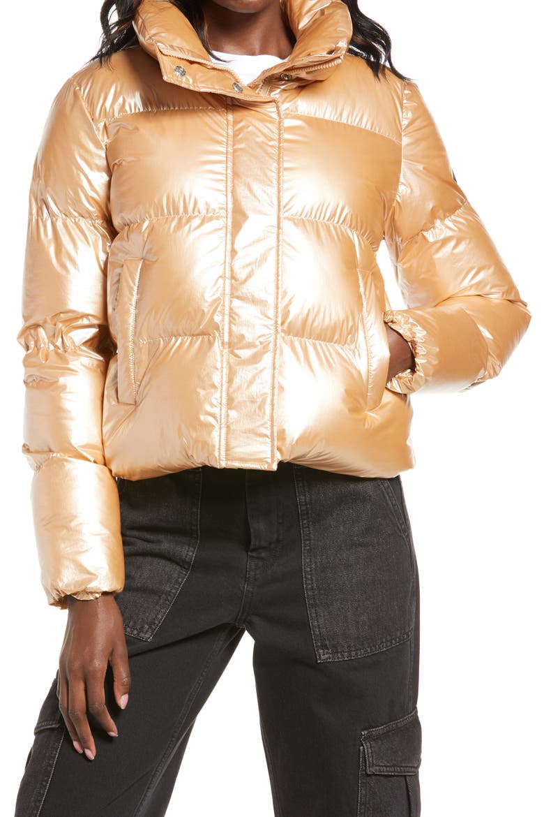 Chevelle Crop Puffer Jacket, Alternate, color, ROSEGOLDMETAL