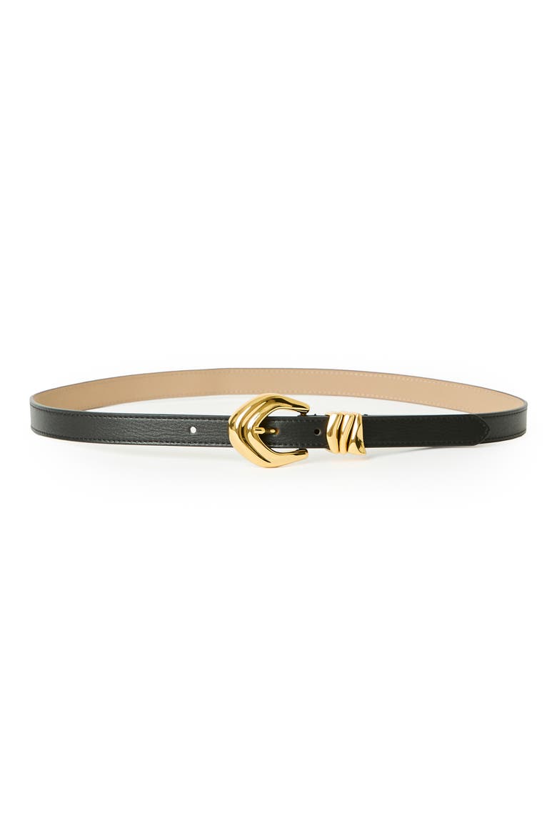 Cassian Mini Leather Belt, Main, color, BLACK GOLD