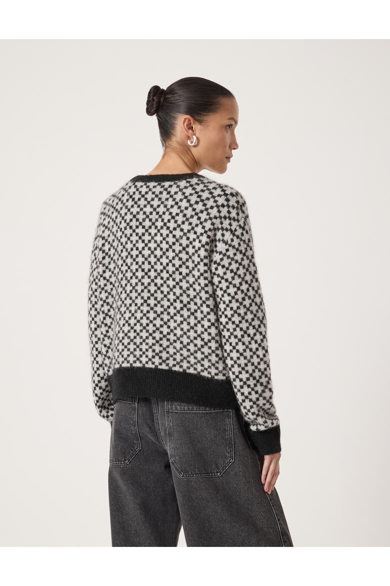 Jacquard Wool Edge To Edge Cardigan, Alternate, color, Black