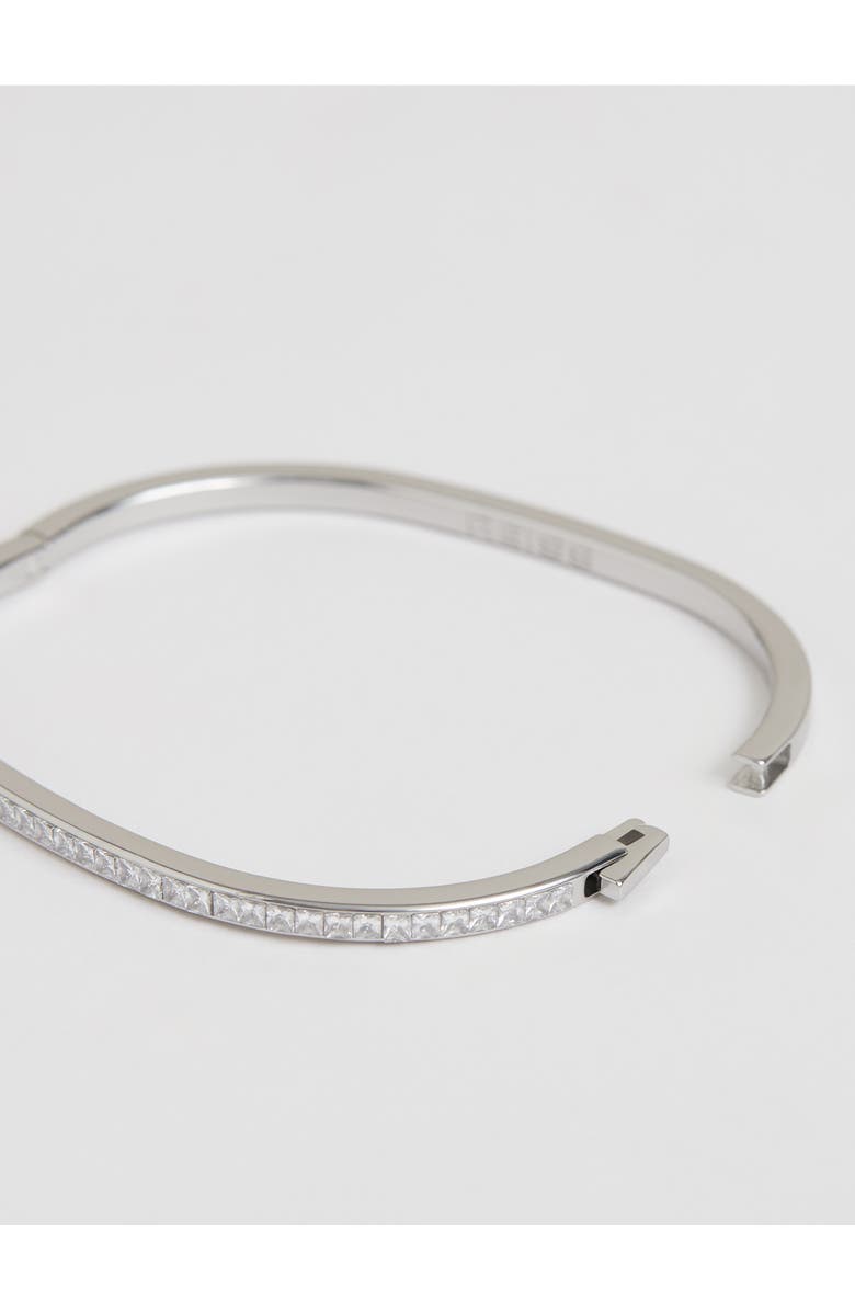 Reiss Myles Modern Cuff Bracelet, Alternate, color, Silver Tone/ Clear Crystal