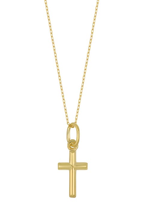 14K Gold Cross Pendant Necklace