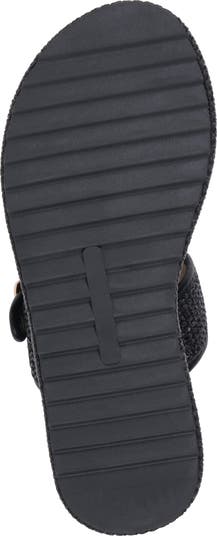Lorena Raffia Platform Slide Sandal
