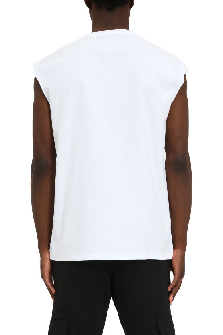 Textured Logo Cotton Muscle Tee, Alternate, color, WHITE