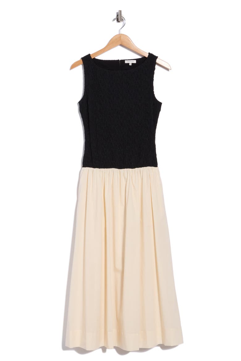 Reese Mixed Media Dress, Main, color, BLACK