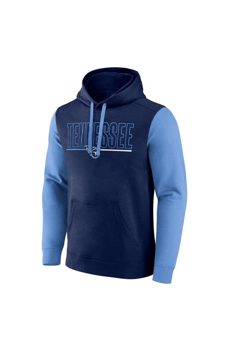 FANATICS Men's Fanatics Navy/Light Blue Tennessee Titans Outline Pullover Hoodie, Alternate, color, 