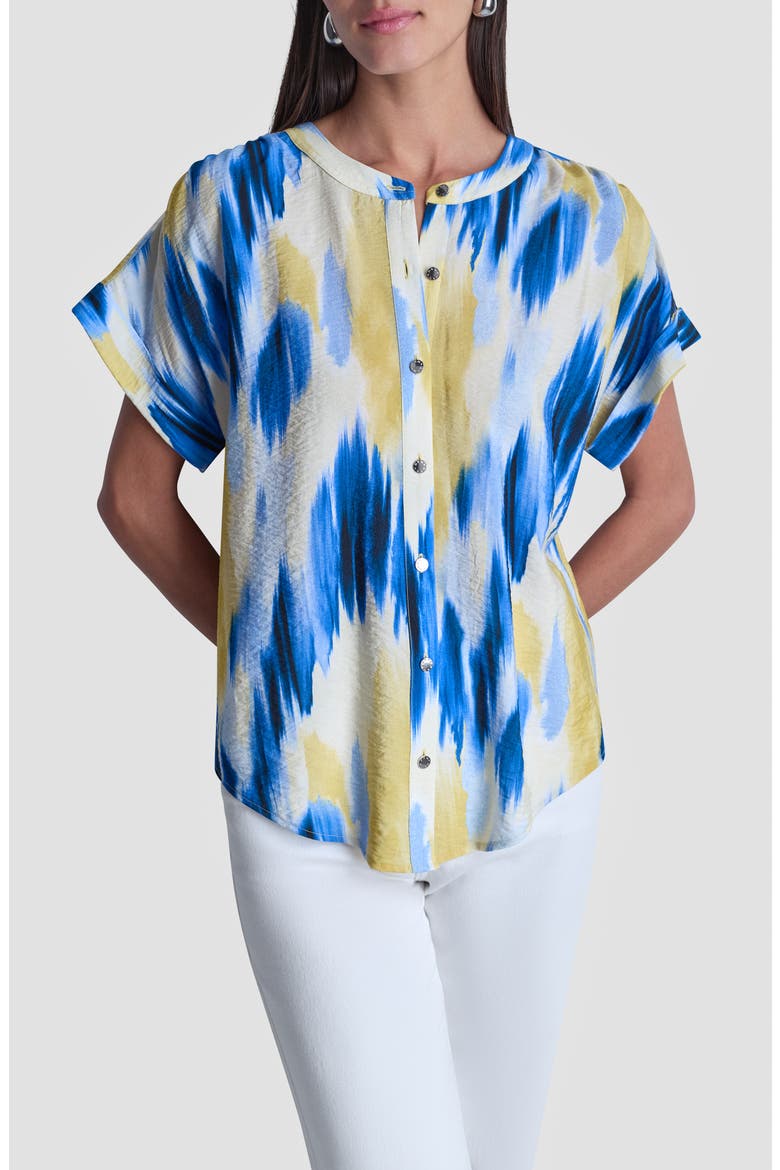 Abstract Print Button-Up Shirt, Main, color, SUNLIT SHORELINE