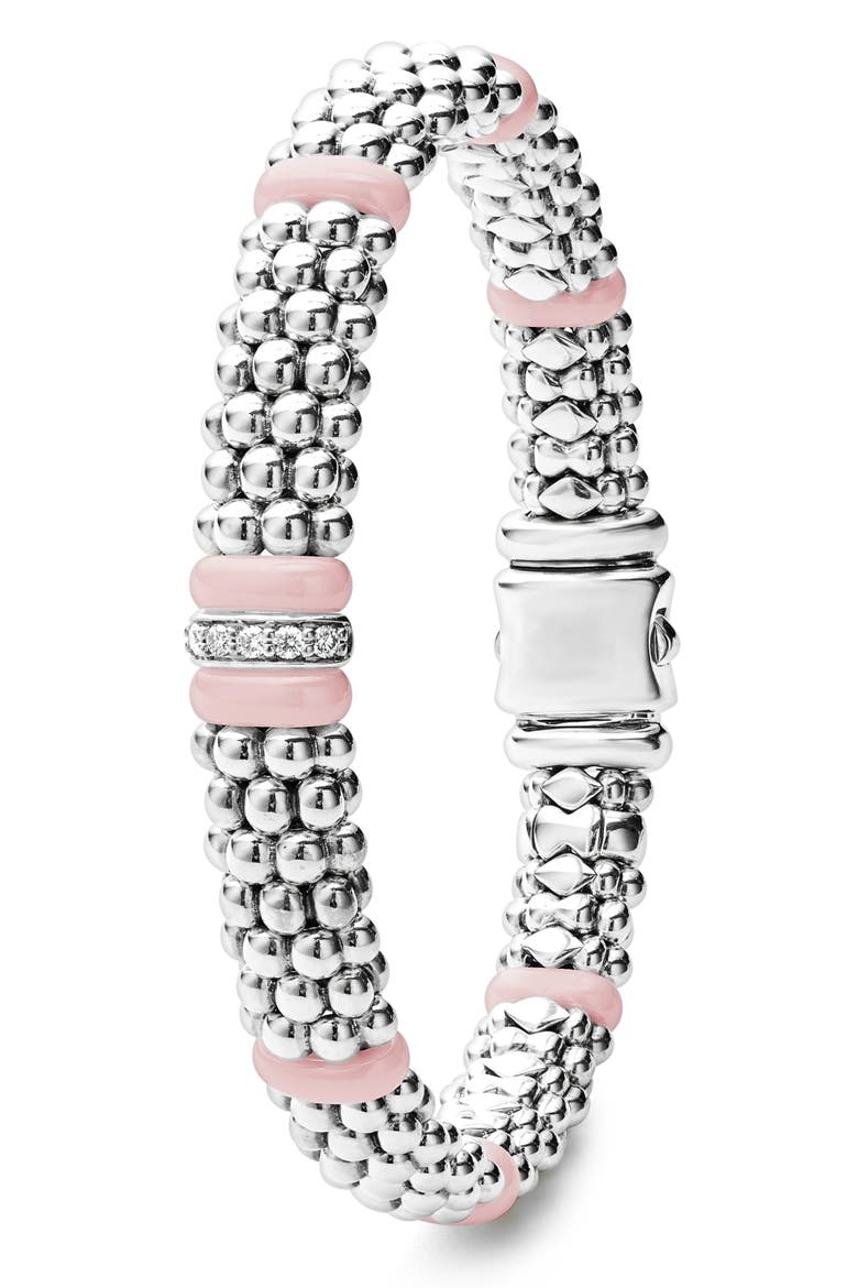 Pink Caviar Diamond Ceramic Station Bracelet (Nordstrom Exclusive), Alternate, color, PINK