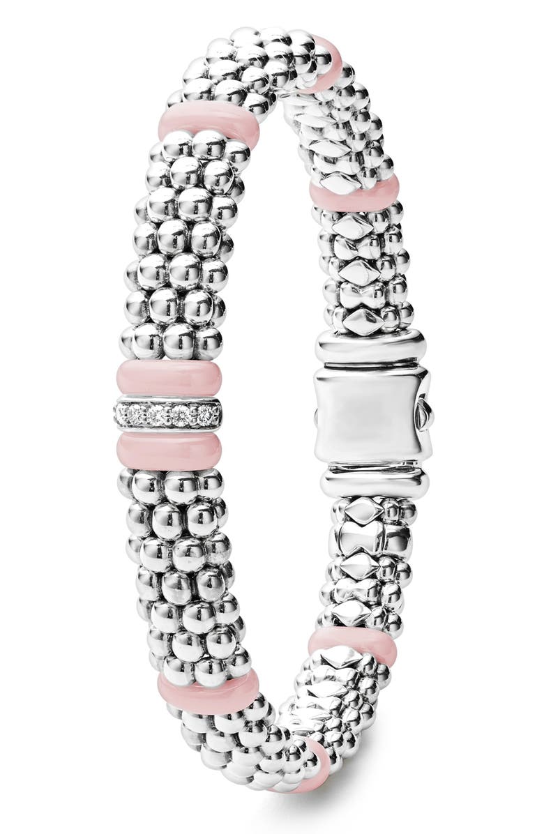 LAGOS Pink Caviar Diamond Ceramic Station Bracelet, Alternate, color, Pink