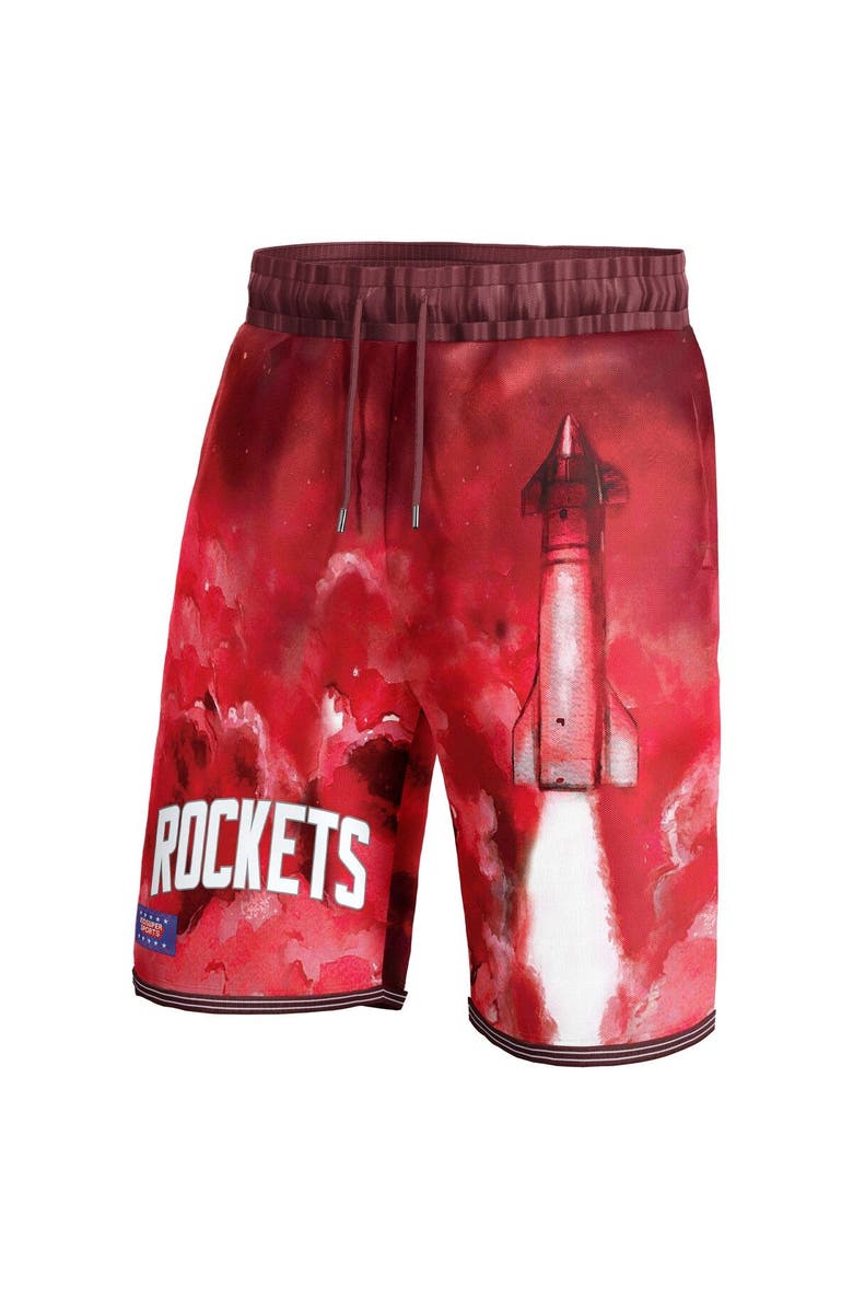 NBA X KIDSUPER Unisex NBA & KidSuper Studios by Fanatics Red Houston Rockets Hometown Shorts, Alternate, color, Red
