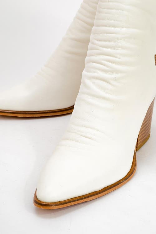 Prologue Shoes Laval Back-zip Block Heel Boot In White