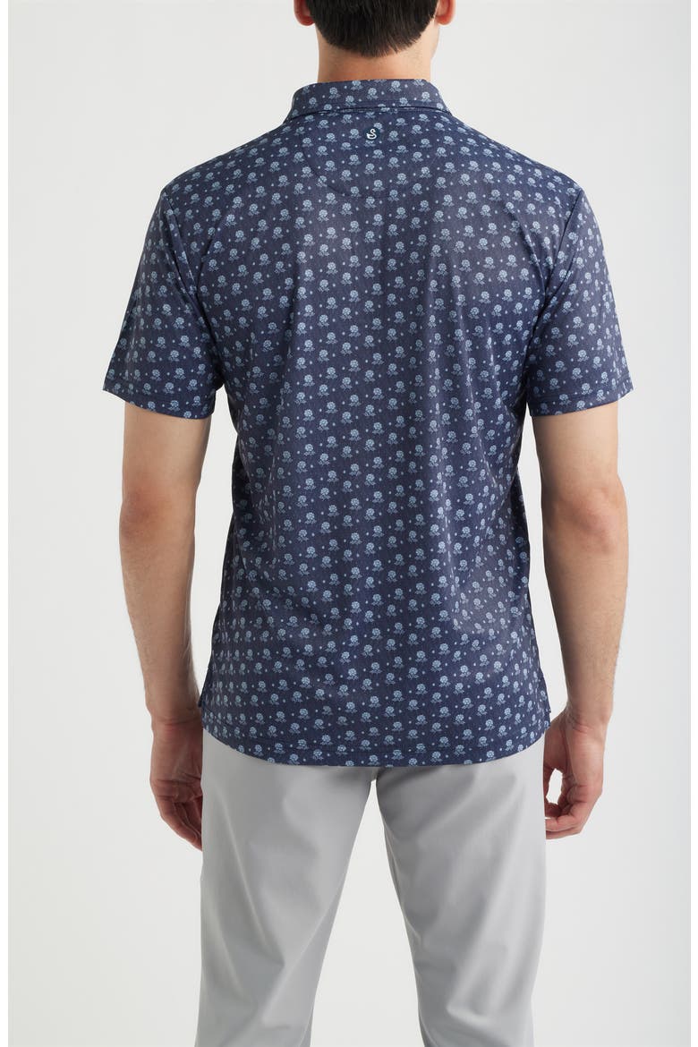 Cliff Floral Performance Golf Polo, Alternate, color, NAVY