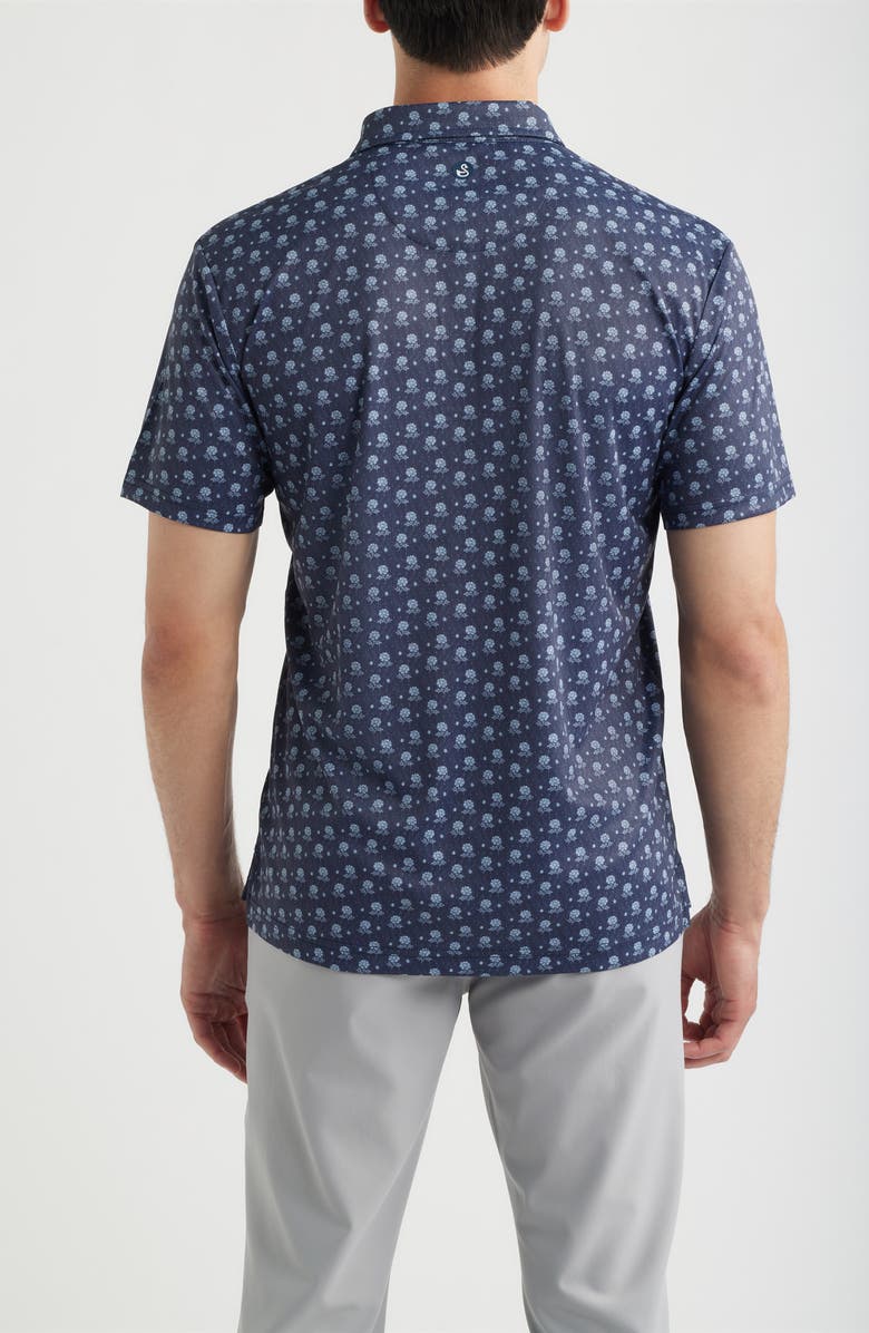 Swannies Cliff Floral Performance Golf Polo, Alternate, color, Navy