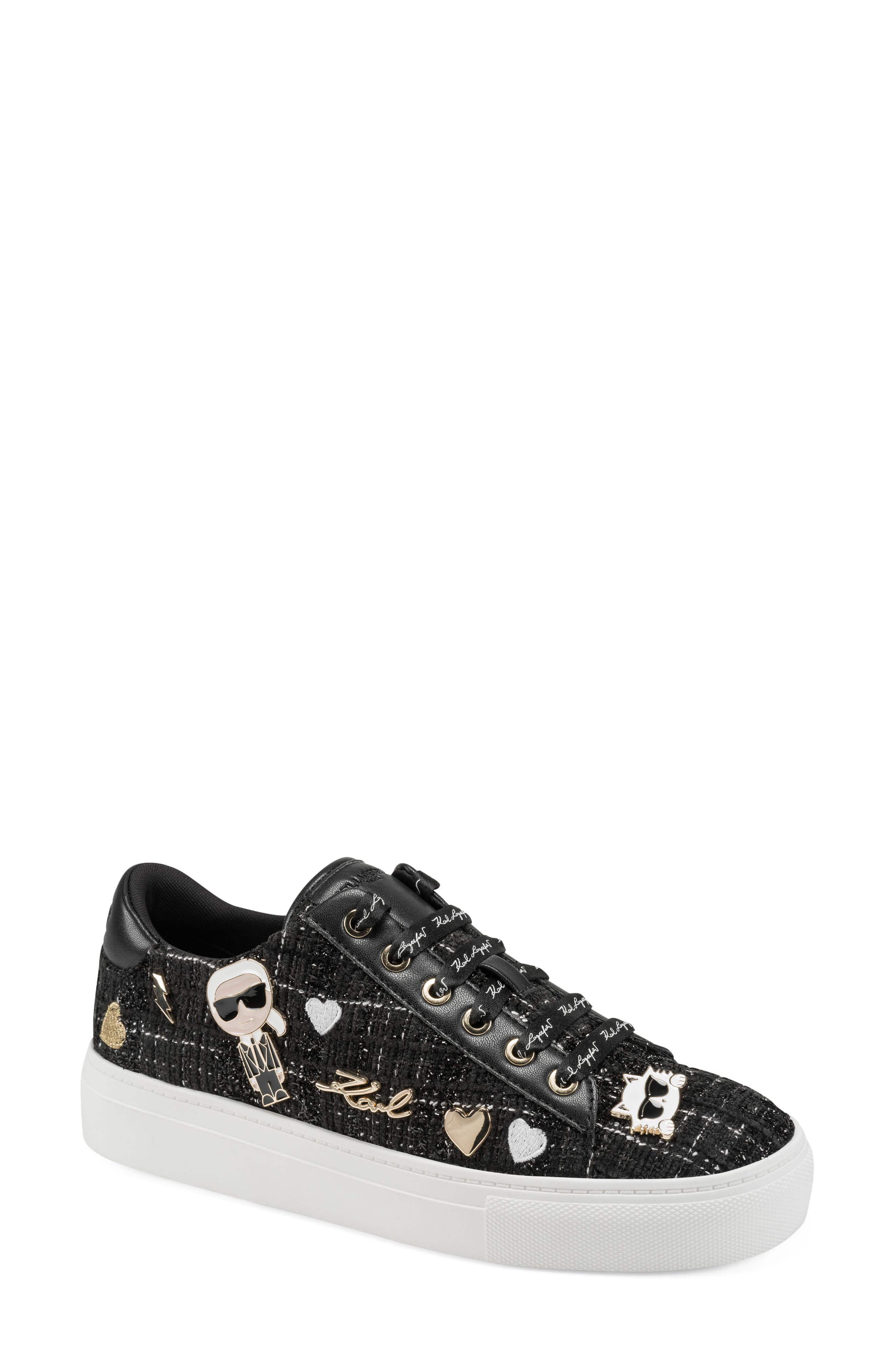 Cate Pins Sneaker, Main, color, BLACK