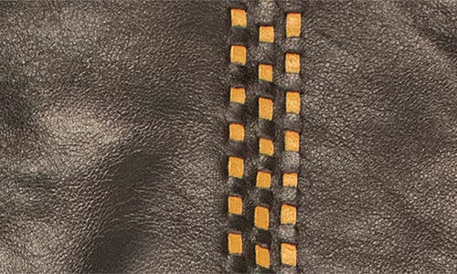 Portolano Contrast Stitch Leather Gloves In Brown