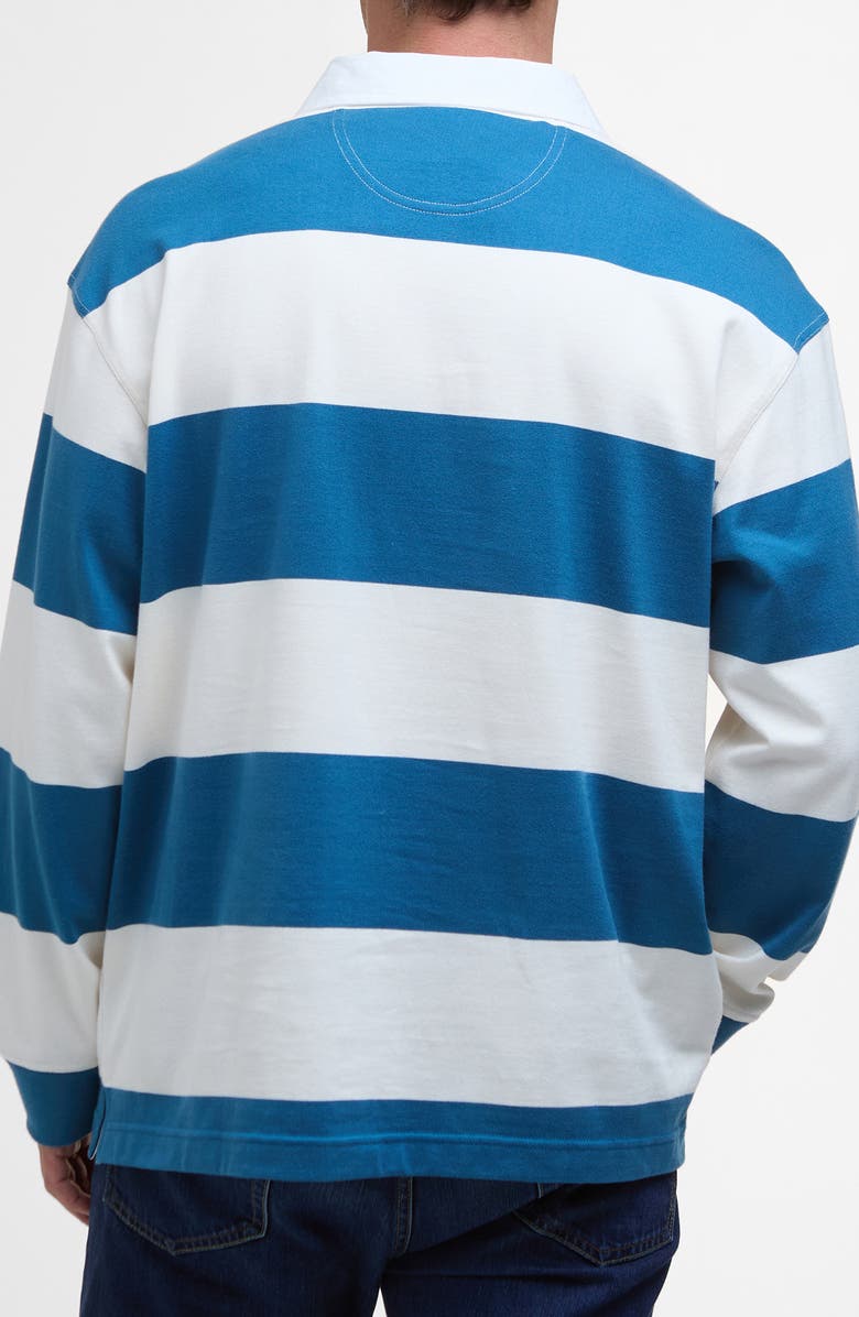 Barbour Broome Stripe Cotton Rugby Shirt, Alternate, color, Midnight