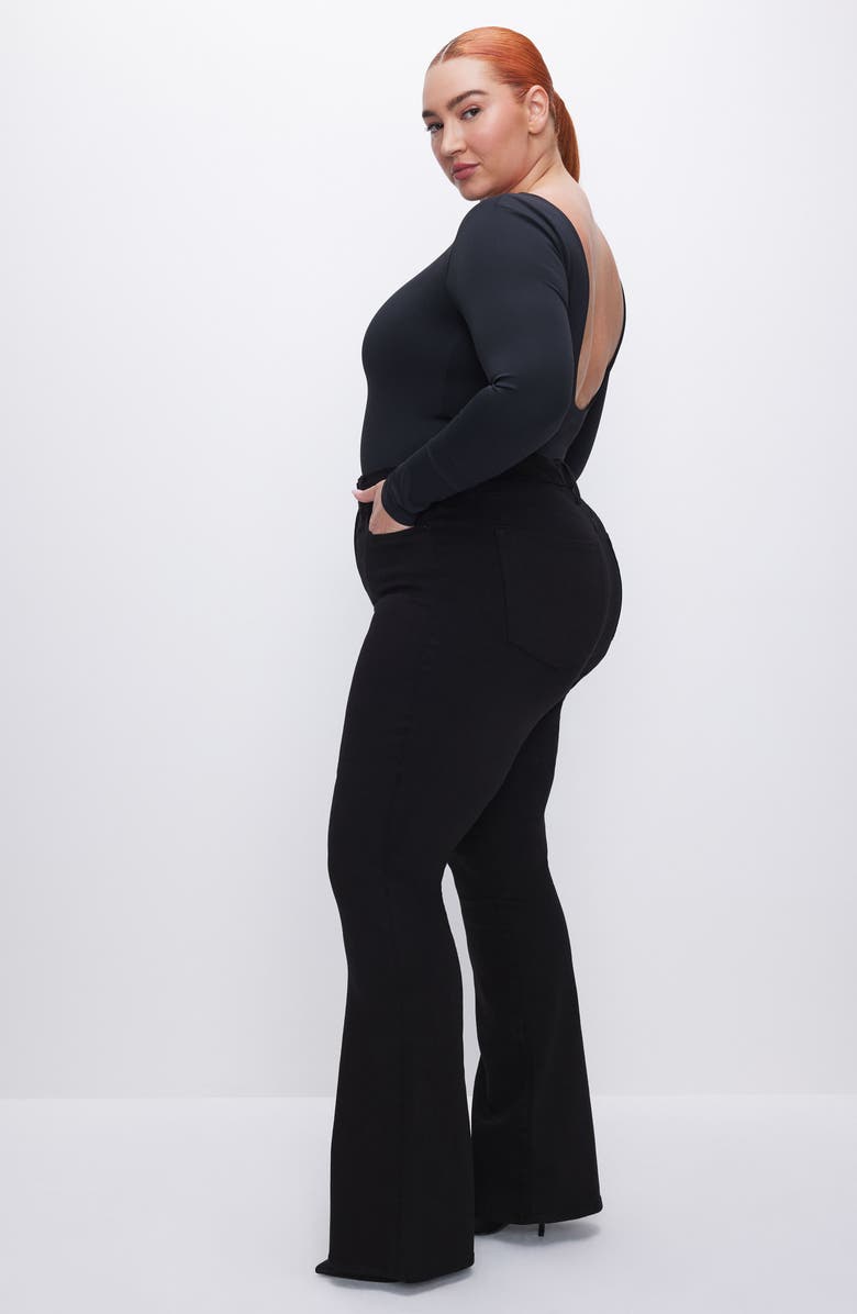 Good American Good Classic Never Fade Slim Bootcut Jeans, Alternate, color, Black001