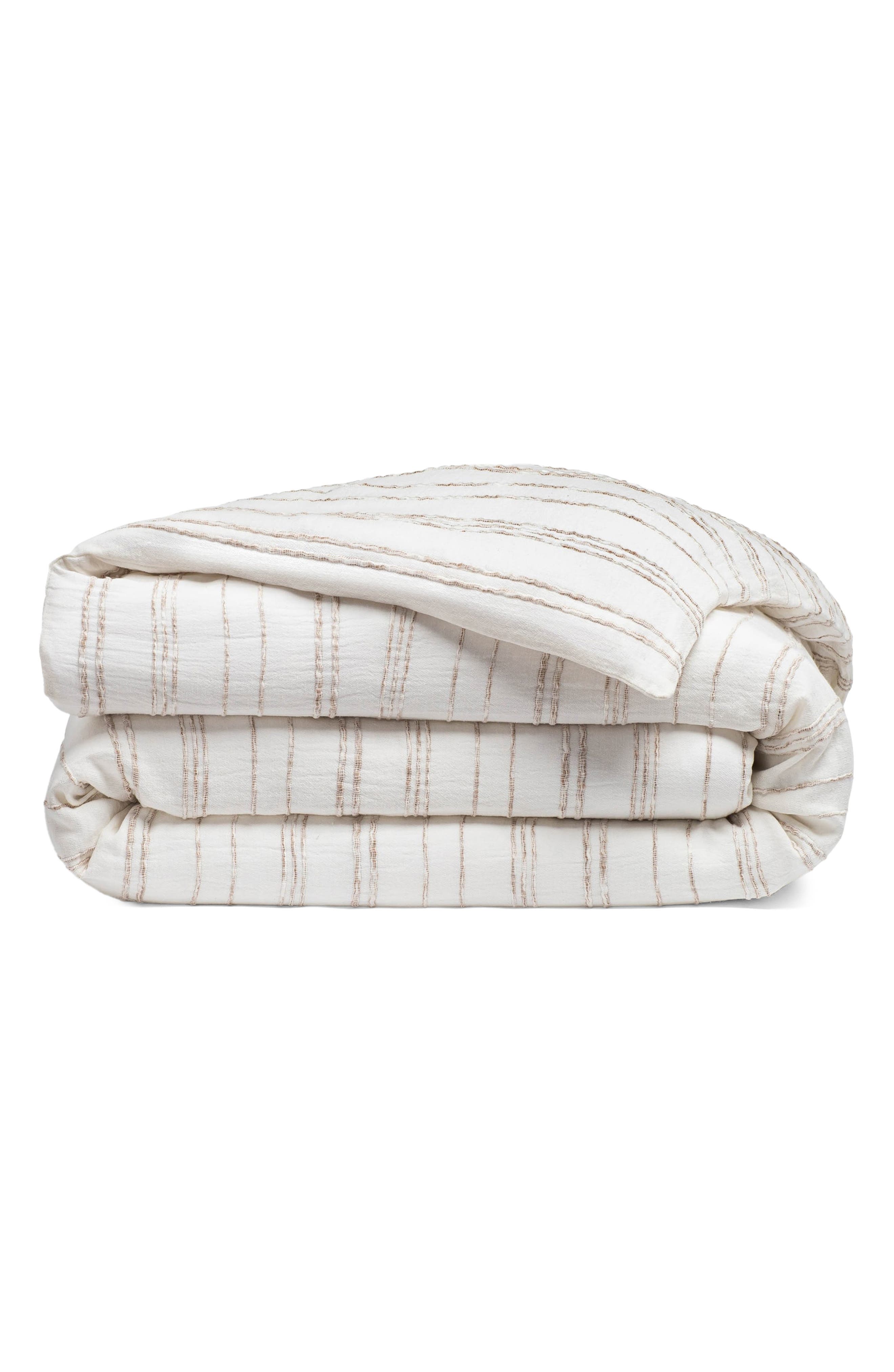 selected WHITE BEIGE STRIPE
