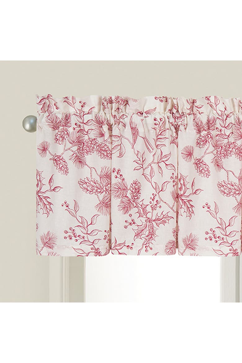 Evergreen Toile Red Valance Collection, Alternate, color, Red