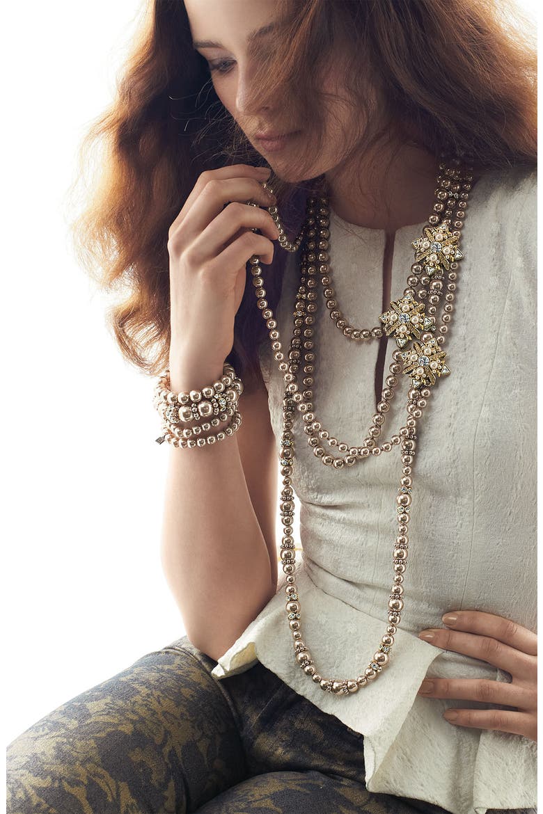 Long Glass Pearl Necklace, Alternate, color, WHITE PEARL/ SILVER