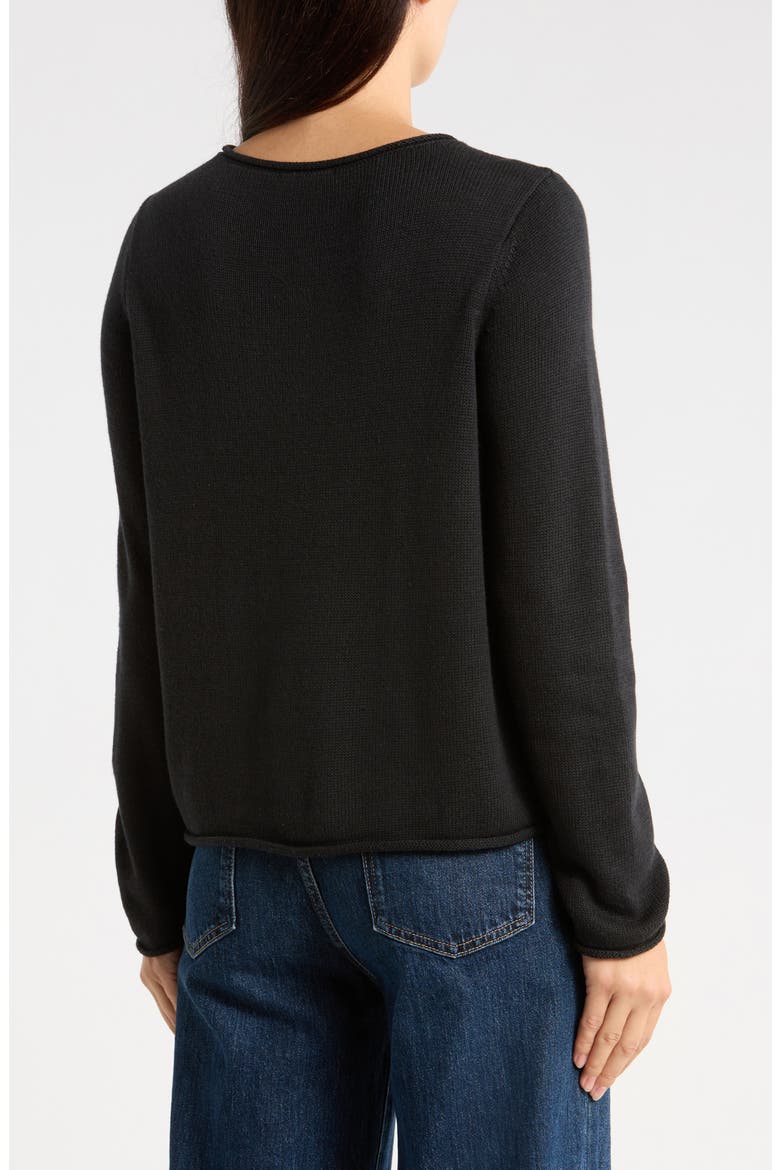 Jewel Neck Sweater, Alternate, color, BLACK