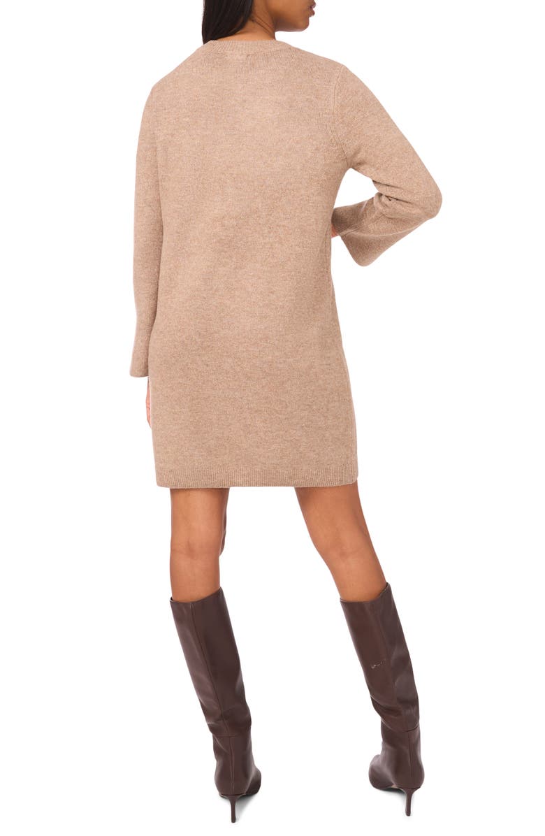 Halogen<sup>®</sup> Crewneck Long Sleeve Dress, Alternate, color, Taupe