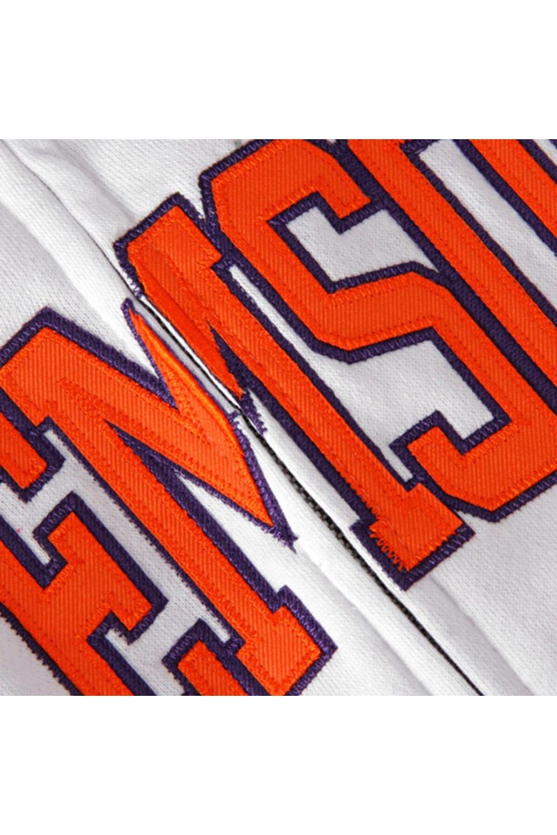 Women's Stadium Athletic White Clemson Tigers Arched Name Full-Zip Hoodie, Alternate, color, White
