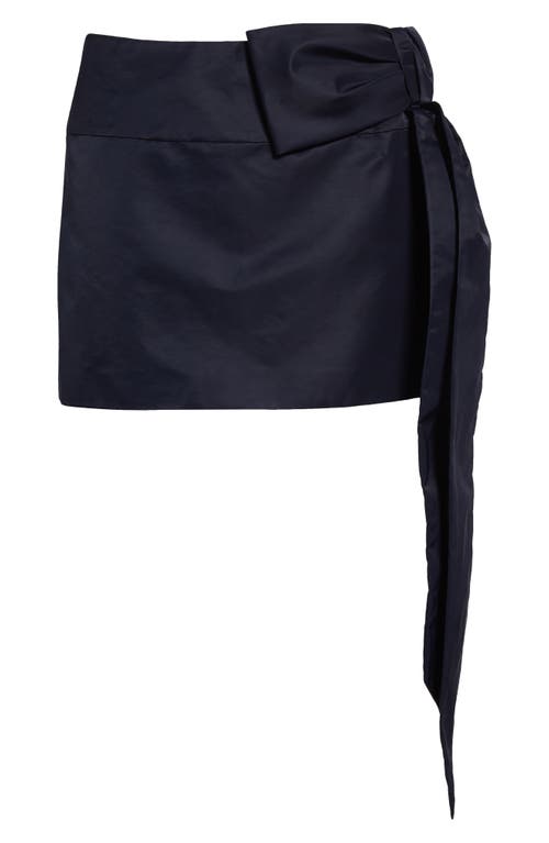 Sandy Liang Skar Bow Sash Miniskirt In Navy