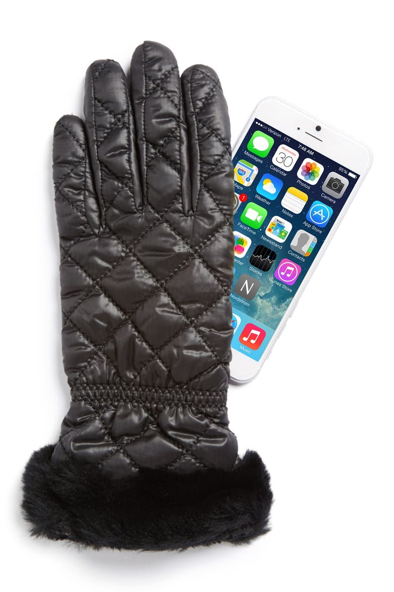 Australia Quilted Water Resistant Tech Gloves, Alternate, color, BLACK MULTI